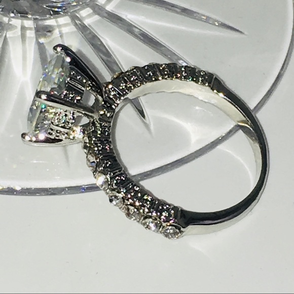 14k white gold engagement diamond wedding ring - Picture 6 of 8